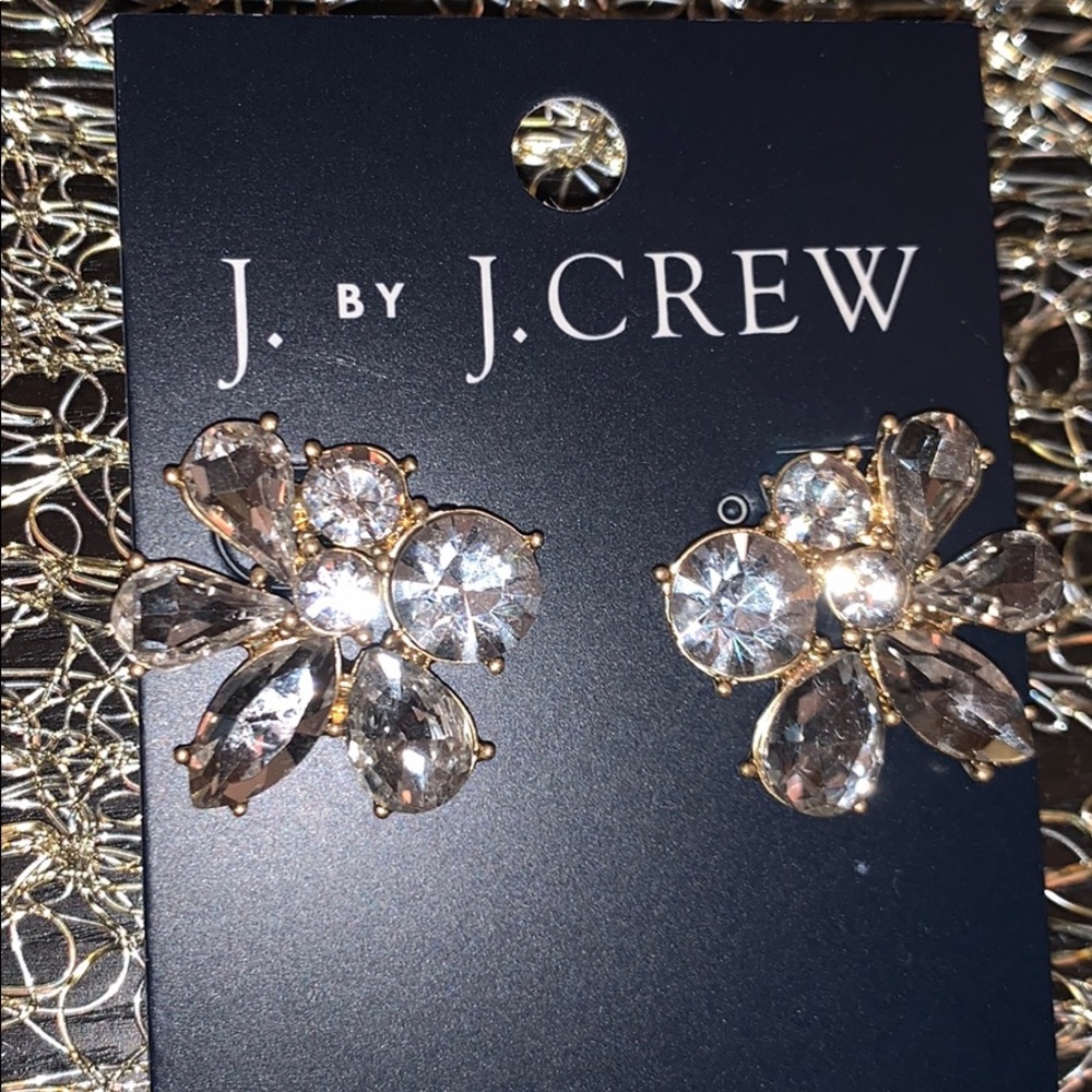 J CREW FACTORY CLUSTER DIAMOND EARRING-NEW